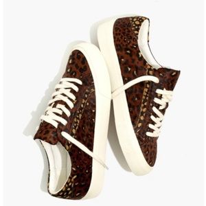 Madewell Sidewalk low top sneakers in calf hair.
